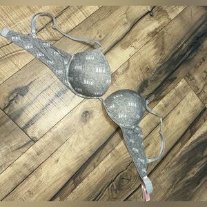 PINK Victoria's Secret Gray Logo Bra
